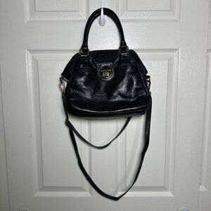 Elliott Lucca Black Genuine Leather Shoulder Bag Retro Y2K Purse Slouchy Worn In